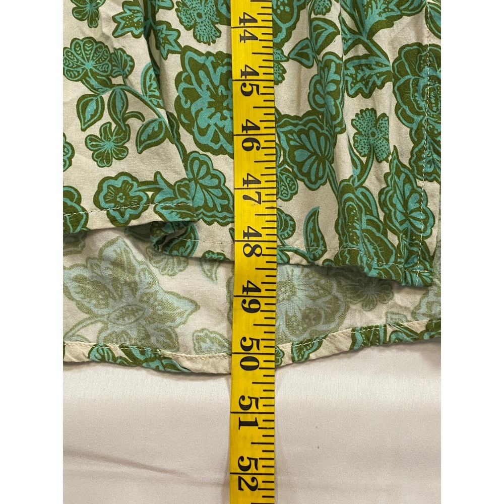 Citrine Swim and Be Free Green Floral Henley Maxi Dress Long Sleeve Large - Picture 7 of 14